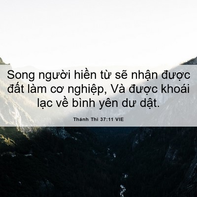Picture 06 - Thánh Thi 37:11 VIE - Song người hiền từ sẽ nhận được - Bible Verse Picture