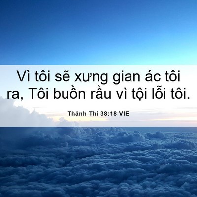 Picture 06 - Thánh Thi 38:18 VIE - Vì tôi sẽ xưng gian ác tôi ra, Tôi buồn - Bible Verse Picture