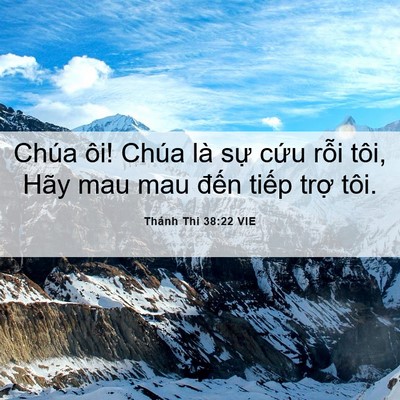 Picture 06 - Thánh Thi 38:22 VIE - Chúa ôi! Chúa là sự cứu rỗi tôi, Hãy - Bible Verse Picture