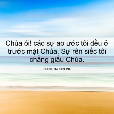 Picture 06 - Thánh Thi 38:9 VIE - Chúa ôi! các sự ao ước tôi đều ở - Bible Verse Picture