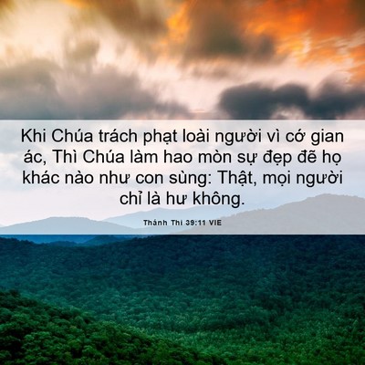 Picture 06 - Thánh Thi 39:11 VIE - Khi Chúa trách phạt loài người vì cớ - Bible Verse Picture