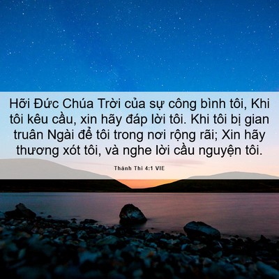 Picture 06 - Thánh Thi 4:1 VIE - Hỡi Đức Chúa Trời của sự công bình - Bible Verse Picture