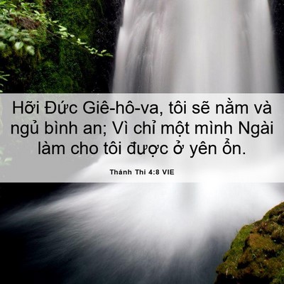 Picture 06 - Thánh Thi 4:8 VIE - Hỡi Đức Giê-hô-va, tôi sẽ nằm và - Bible Verse Picture