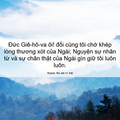 Picture 06 - Thánh Thi 40:11 VIE - Đức Giê-hô-va ôi! đối cùng tôi chớ - Bible Verse Picture