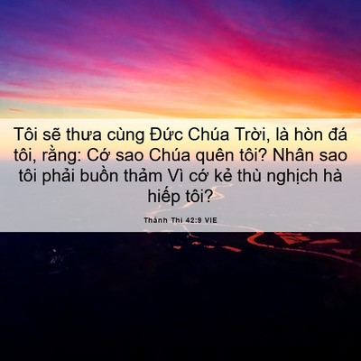 Picture 06 - Thánh Thi 42:9 VIE - Tôi sẽ thưa cùng Đức Chúa Trời, là - Bible Verse Picture