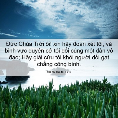 Picture 06 - Thánh Thi 43:1 VIE - Đức Chúa Trời ôi! xin hãy đoán xét - Bible Verse Picture