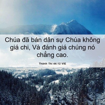 Picture 06 - Thánh Thi 44:12 VIE - Chúa đã bán dân sự Chúa không giá chi, - Bible Verse Picture