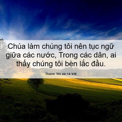 Picture 06 - Thánh Thi 44:14 VIE - Chúa làm chúng tôi nên tục ngữ giữa - Bible Verse Picture