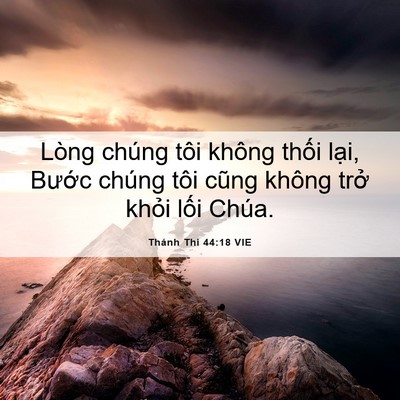 Picture 06 - Thánh Thi 44:18 VIE - Lòng chúng tôi không thối lại, Bước - Bible Verse Picture