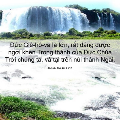 Picture 06 - Thánh Thi 48:1 VIE - Đức Giê-hô-va là lớn, rất đáng - Bible Verse Picture