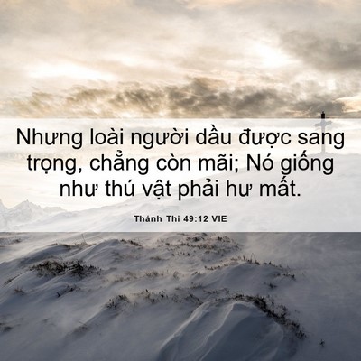 Picture 06 - Thánh Thi 49:12 VIE - Nhưng loài người dầu được sang - Bible Verse Picture