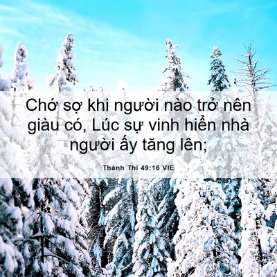 Picture 06 - Thánh Thi 49:16 VIE - Chớ sợ khi người nào trở nên giàu - Bible Verse Picture