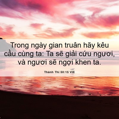 Picture 06 - Thánh Thi 50:15 VIE - Trong ngày gian truân hãy kêu cầu cùng ta: - Bible Verse Picture