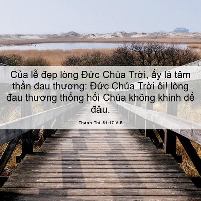Picture 06 - Thánh Thi 51:17 VIE - Của lễ đẹp lòng Đức Chúa Trời, ấy - Bible Verse Picture