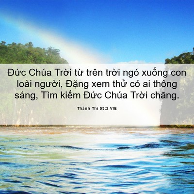 Picture 06 - Thánh Thi 53:2 VIE - Đức Chúa Trời từ trên trời ngó - Bible Verse Picture