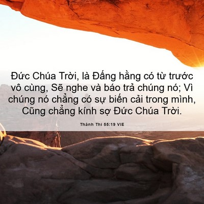 Picture 06 - Thánh Thi 55:19 VIE - Đức Chúa Trời, là Đấng hằng có từ - Bible Verse Picture