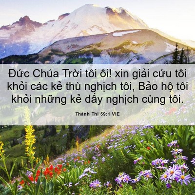 Picture 06 - Thánh Thi 59:1 VIE - Đức Chúa Trời tôi ôi! xin giải cứu - Bible Verse Picture