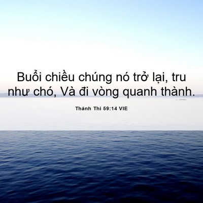 Picture 06 - Thánh Thi 59:14 VIE - Buổi chiều chúng nó trở lại, tru như - Bible Verse Picture