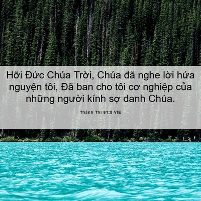 Picture 06 - Thánh Thi 61:5 VIE - Hỡi Đức Chúa Trời, Chúa đã nghe lời - Bible Verse Picture