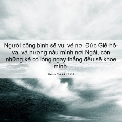 Picture 06 - Thánh Thi 64:10 VIE - Người công bình sẽ vui vẻ nơi Đức - Bible Verse Picture