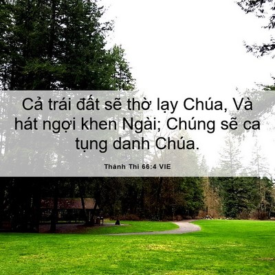 Picture 06 - Thánh Thi 66:4 VIE - Cả trái đất sẽ thờ lạy Chúa, Và - Bible Verse Picture