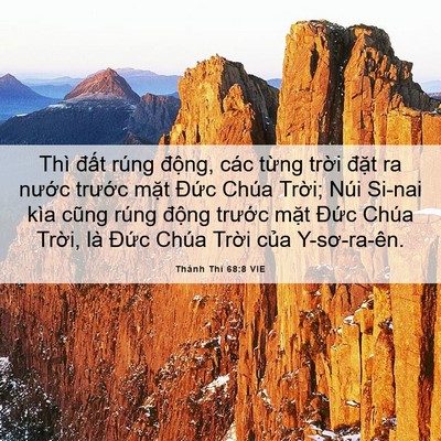 Picture 06 - Thánh Thi 68:8 VIE - Thì đất rúng động, các từng trời - Bible Verse Picture