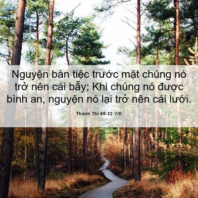 Picture 06 - Thánh Thi 69:22 VIE - Nguyện bàn tiệc trước mặt chúng nó - Bible Verse Picture
