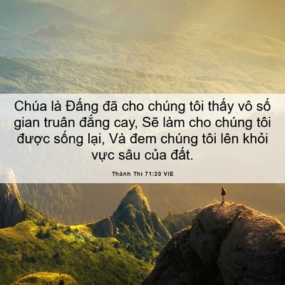 Picture 06 - Thánh Thi 71:20 VIE - Chúa là Đấng đã cho chúng tôi thấy vô - Bible Verse Picture