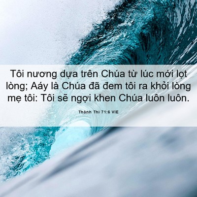 Picture 06 - Thánh Thi 71:6 VIE - Tôi nương dựa trên Chúa từ lúc mới - Bible Verse Picture