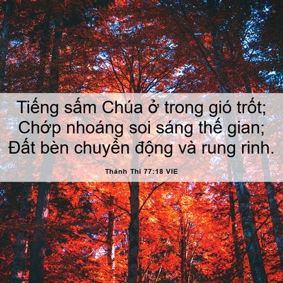 Picture 06 - Thánh Thi 77:18 VIE - Tiếng sấm Chúa ở trong gió trốt; Chớp - Bible Verse Picture