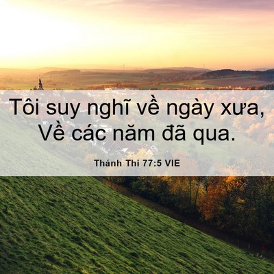 Picture 06 - Thánh Thi 77:5 VIE - Tôi suy nghĩ về ngày xưa, Về các năm - Bible Verse Picture