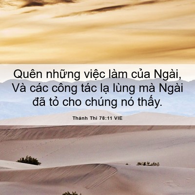 Picture 06 - Thánh Thi 78:11 VIE - Quên những việc làm của Ngài, Và các - Bible Verse Picture