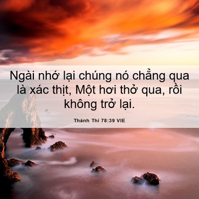Picture 06 - Thánh Thi 78:39 VIE - Ngài nhớ lại chúng nó chẳng qua là xác - Bible Verse Picture