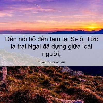 Picture 06 - Thánh Thi 78:60 VIE - Đến nỗi bỏ đền tạm tại Si-lô, - Bible Verse Picture