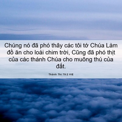 Picture 06 - Thánh Thi 79:2 VIE - Chúng nó đã phó thây các tôi tớ Chúa - Bible Verse Picture