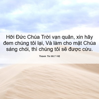 Picture 06 - Thánh Thi 80:7 VIE - Hỡi Đức Chúa Trời vạn quân, xin hãy - Bible Verse Picture