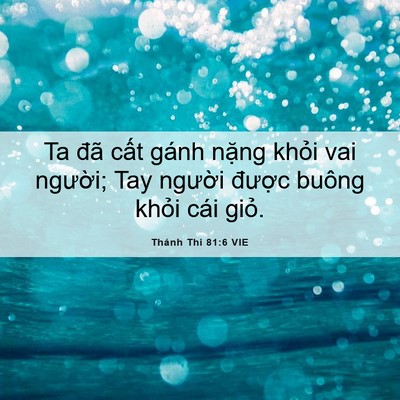 Picture 06 - Thánh Thi 81:6 VIE - Ta đã cất gánh nặng khỏi vai người; - Bible Verse Picture