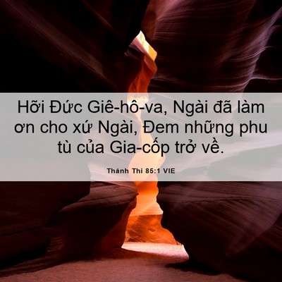 Picture 06 - Thánh Thi 85:1 VIE - Hỡi Đức Giê-hô-va, Ngài đã làm ơn cho - Bible Verse Picture