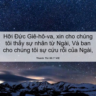 Picture 06 - Thánh Thi 85:7 VIE - Hỡi Đức Giê-hô-va, xin cho chúng tôi - Bible Verse Picture