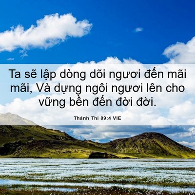 Picture 06 - Thánh Thi 89:4 VIE - Ta sẽ lập dòng dõi ngươi đến mãi - Bible Verse Picture