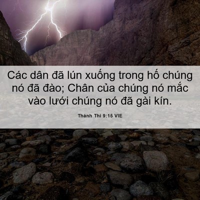 Picture 06 - Thánh Thi 9:15 VIE - Các dân đã lún xuống trong hố chúng nó - Bible Verse Picture