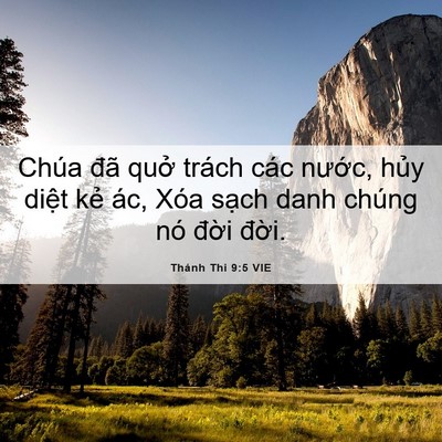 Picture 06 - Thánh Thi 9:5 VIE - Chúa đã quở trách các nước, hủy - Bible Verse Picture