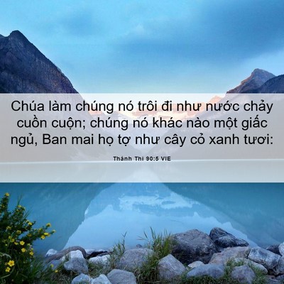 Picture 06 - Thánh Thi 90:5 VIE - Chúa làm chúng nó trôi đi như nước - Bible Verse Picture