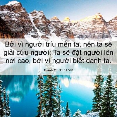 Picture 06 - Thánh Thi 91:14 VIE - Bởi vì người tríu mến ta, nên ta sẽ - Bible Verse Picture