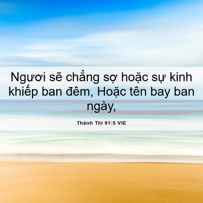 Picture 06 - Thánh Thi 91:5 VIE - Ngươi sẽ chẳng sợ hoặc sự kinh - Bible Verse Picture