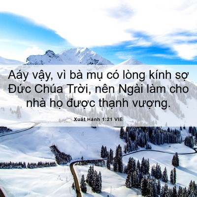 Picture 06 - Xuất Hành 1:21 VIE - Aáy vậy, vì bà mụ có lòng kính sợ - Bible Verse Picture