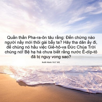 Picture 06 - Xuất Hành 10:7 VIE - Quần thần Pha-ra-ôn tâu rằng: Đến - Bible Verse Picture