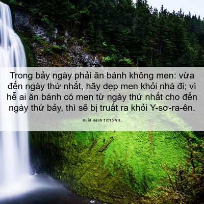 Picture 06 - Xuất Hành 12:15 VIE - Trong bảy ngày phải ăn bánh không men: - Bible Verse Picture