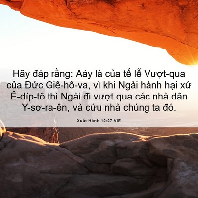 Picture 06 - Xuất Hành 12:27 VIE - Hãy đáp rằng: Aáy là của tế lễ - Bible Verse Picture