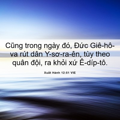 Picture 06 - Xuất Hành 12:51 VIE - Cũng trong ngày đó, Đức Giê-hô-va rút - Bible Verse Picture